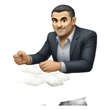 Boyko Borisov eating money sticker