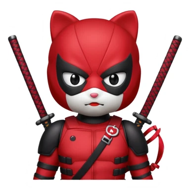 Hello kitty being deadpool sticker