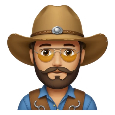 bearded cowboy with eyes patch sticker