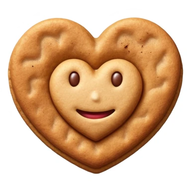 snicker doodle cookie with cinnamon powder on top in a heart shape cookie sticker
