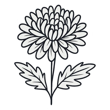 crisantemos hand drawn black outline style sticker