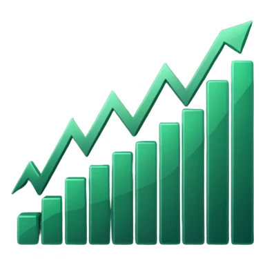 dark green growth graph sticker