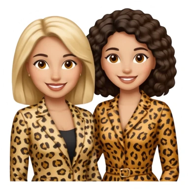 Latina woman and black woman in cheetah print outfit sticker