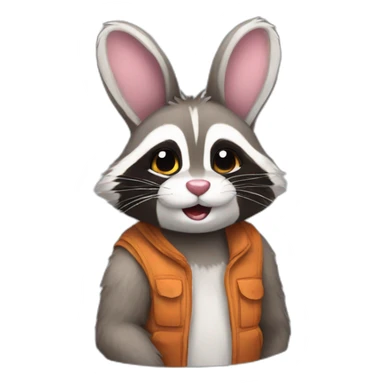 bunny raccoon sticker