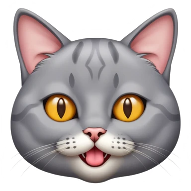 Grey cat cross eyed with tongue out sticker
