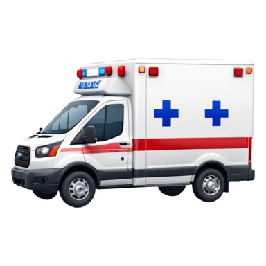 Ambulance - Ford Transit 350 (Model Year: 2021) (Iconic colour: White with red and blue lights) sticker