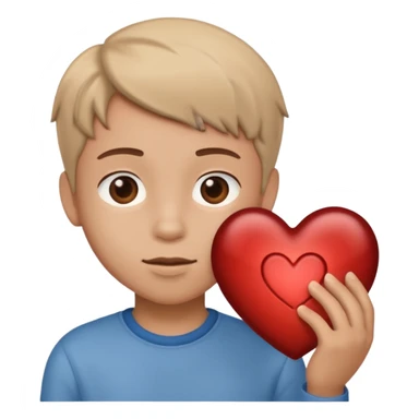brown heart with boy sticker