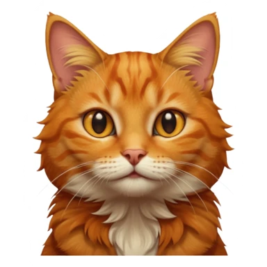 A high-resolution photo-realistic digital illustration of a ginger tabby cat, chest upward sticker