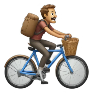 crazy man speeding on bicycle sticker