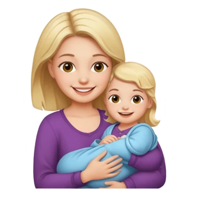 One girl with a baby sticker