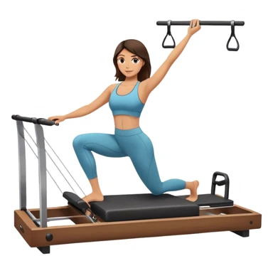 Fit brunette doing reformer pilates sticker