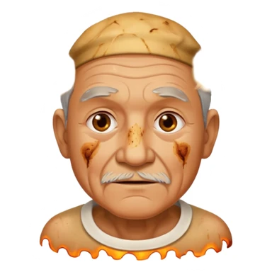 AN OLD MAN FULL OF BURNED MARKS BECAUSE OF COOKING OIL sticker