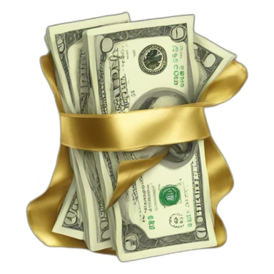 Dollars in gold sticker