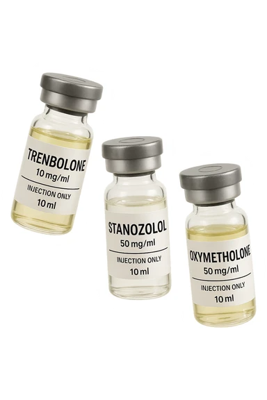 FIALE MEDICHE DI Trenbolone, stanozololo, oxymetholone FLUTTUANO IN ARIA, iperrealistico 4k, isolato su sfondo bianco sticker