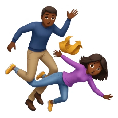 I want a man tripping a girl over and the girl falling to the floor sticker