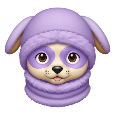 puppy face in a pastel lavender ski mask, face only sticker