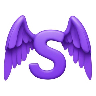 Purple letter S with small wings sticker