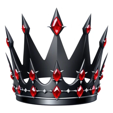 Black obsidian thorn-crown-Tiara with only red gemstones  sticker