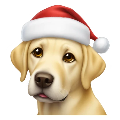 Yellow lab with Santa hat sticker