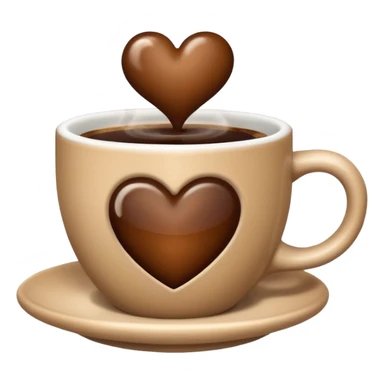 Brown heart and coffee cup inside sticker