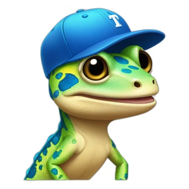 Gecko tiktoker wearing blue baseball hat sticker