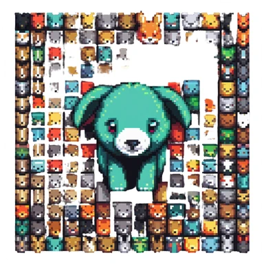 animal in pixel art style using 32 distinct colors sticker