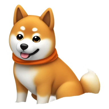 shiba inu enjoying snowy outdoors sticker