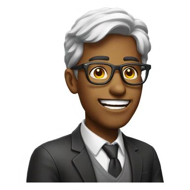 nerd with his tongue out sticker