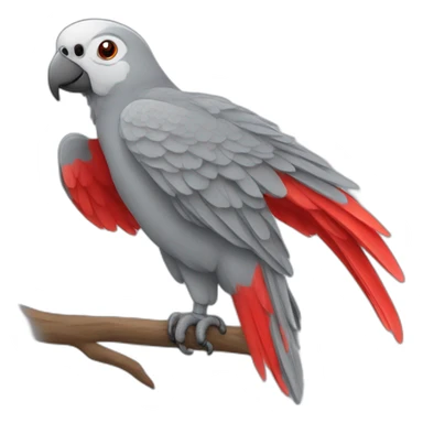 Gray parrot red tail sticker