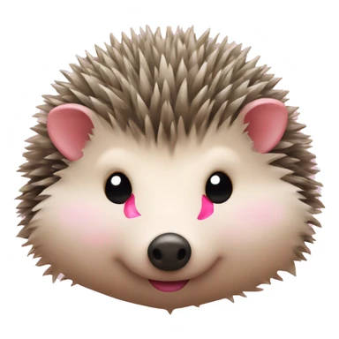a hedgehog with pink ribbon and pink nose sticker