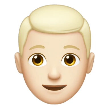 Bleached Buzz cut and the person has light blue eyes with a little bit of freckles around the nose sticker