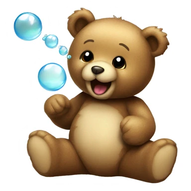 Teddy bear blowing bubbles  sticker