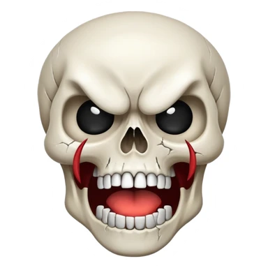 screaming crying laughing skull with angry eyebrows sticker