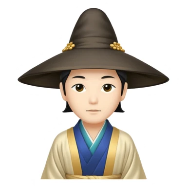 Japanese Court Lord Elegant noble in long robes with tall hat
 sticker