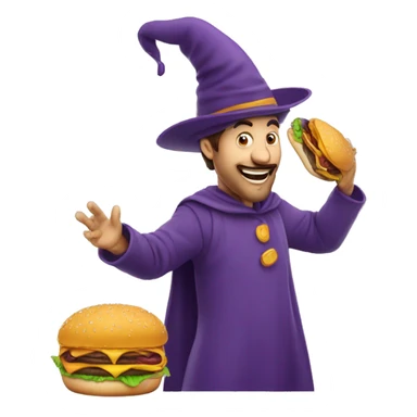 Sorcière qui mange un burger sticker