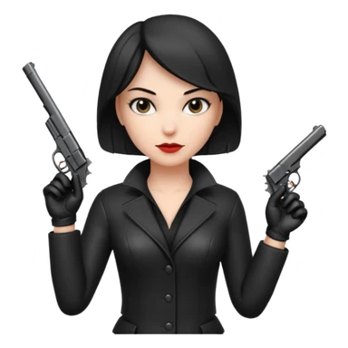 woman hitman with pistol sticker