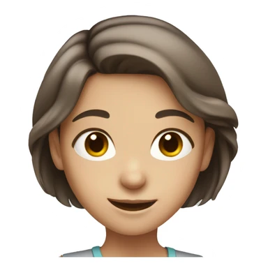 smiling girl with brown hair and grey eyes sticker