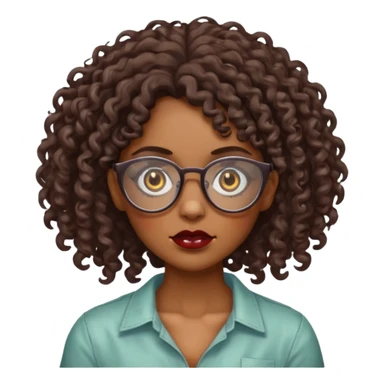 Faz uma zombie feminina parda, muito bonita, cabelo cacheado, óculos de grau e olhos castanhos sticker