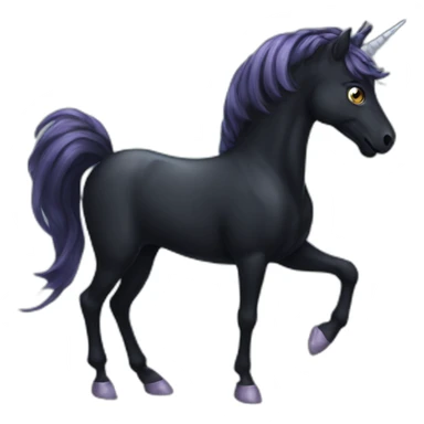 Spooky black unicorn sticker