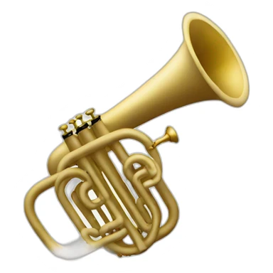 A white painted trumpet sticker