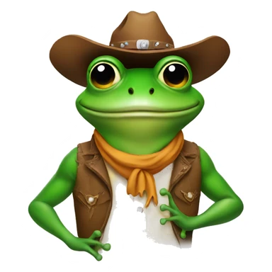 Cowboy frog sticker
