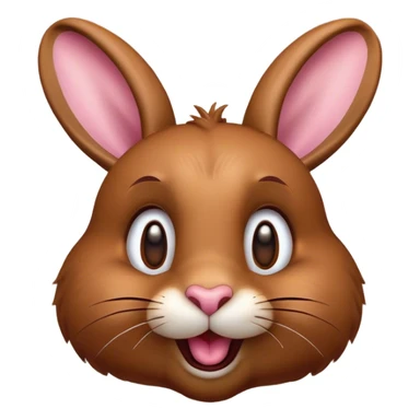 Cinematic Comical Brown Rabbit Portrait Emoji, Head tilted dramatically with an exaggeratedly amused expression, featuring a striking brown fur with lively, twitching ears and wide, expressive brown eyes filled with playful disbelief, Simplified yet hilariously expressive features, highly detailed, glowing with a slightly sassy glow, high shine, dramatic yet playful, stylized with an air of cheeky mischief, bright and endearing, soft glowing outline, capturing the essence of a spirited and over-the-top bunny, so meme-worthy it feels like it could side-eye its way into internet fame instantly! sticker