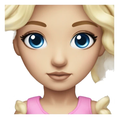 ocean blue doll eyes, blonde hair, feminine, pink, girl, angelic sticker