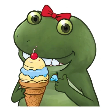 Smiling ice cream cone sticker