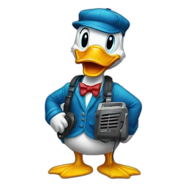 Donald the Duck doing radio sticker