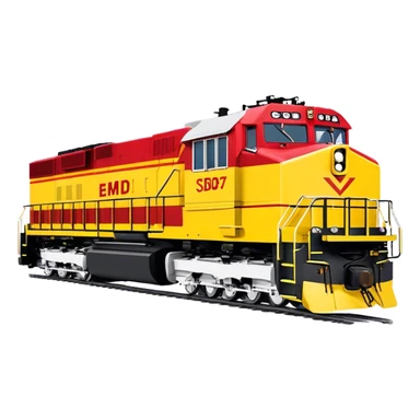 Diesel Locomotive - EMD SD70 (Model Year: 2021) (Iconic colour: Red and yellow) sticker