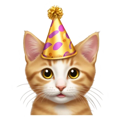 Kitten    wearing  a   party   hat   Is   at   a  party 🥳🎉 sticker