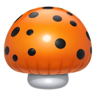   jeff koons orange and black polka dot mushroom inflatable  sticker