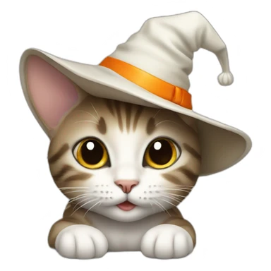 baby cat with halloween hat sticker