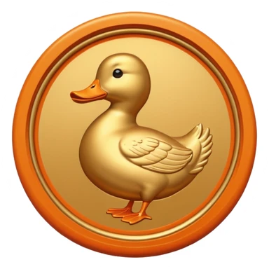 Wax Seal of approval with orange duck   sticker